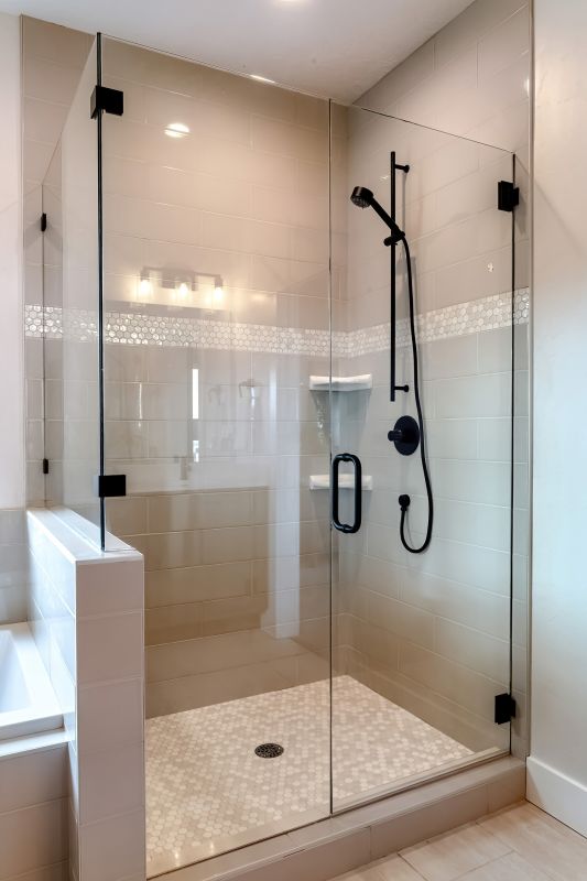 Minimalist Shower with Black Frame